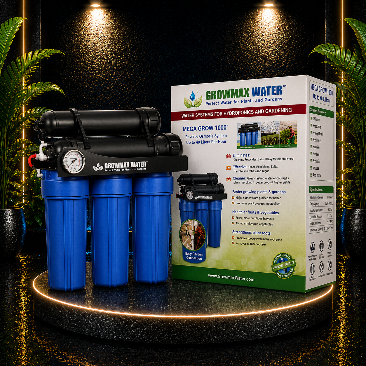 GrowMax Water Mega Grow 1000 – Umkehrosmoseanlage bis 40 L/h